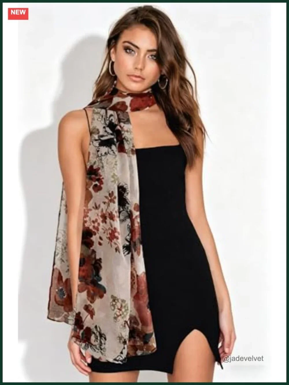 Lightweight Floral Fashion Scarf for Women, 70.8